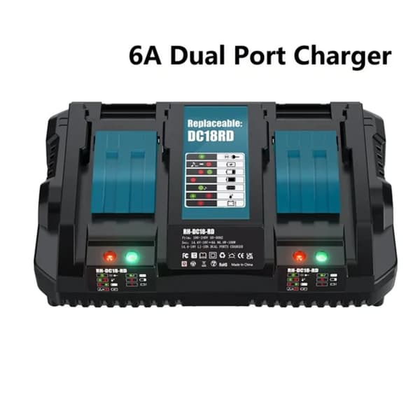 DC18RC Litiumjonbatteriladdare, 6A Snabbladdning, LED-skärmvisning,6A EU