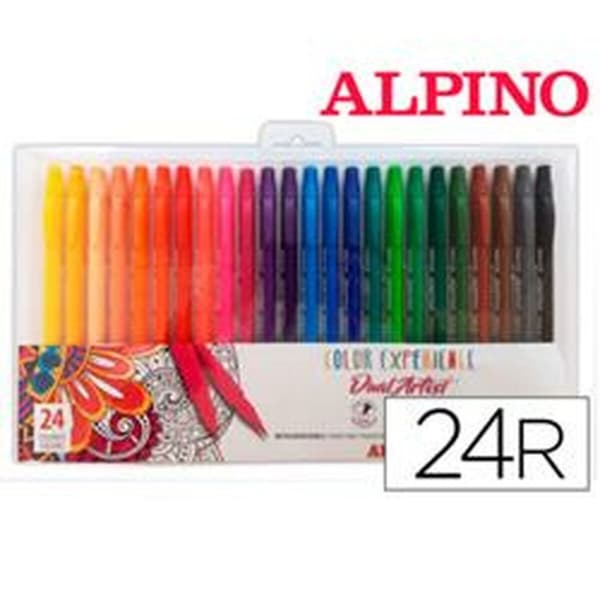Set of Felt Tip Pens Alpino AR000187 Multicolour Double-ended (24 Pieces)