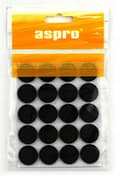 Miniatyrbillede 1 af 2: Selvklæbende filtpuder, sorte, diameter 20 mm, 20 stk.