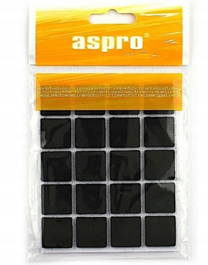 Selvklæbende filtpuder 2x2 cm sorte 20 stk.
