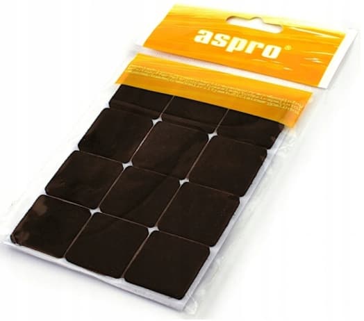 Selvklæbende filtpuder brune 2,8x2,8 cm 12 stk.
