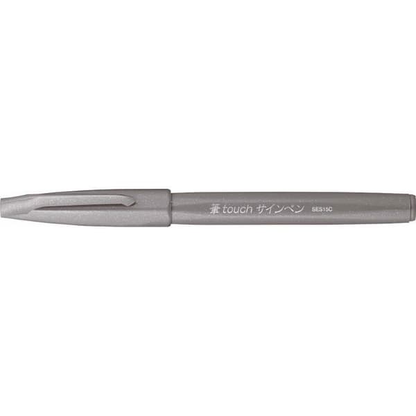 Stylo feutre - Pentel - SES15 - Grå - Flexibel penselspets - Variabel linjebredd