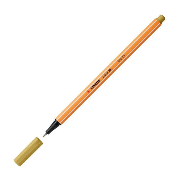 Finspetsad penna - STABILO - Point 88 - Kaki grön - 0,4 mm - Torkmotstånd