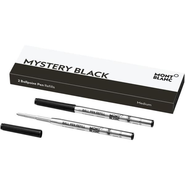 Fjärrkontroll till bläckpenna - Montblanc - Mystery Black - 2 enheter - Medium spets - Återvinningsbar