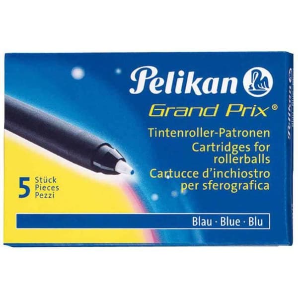 5 patroner för Pelikano/Grand prix rullpennor - PELIKAN - Blå - Rollerball - Ej påfyllningsbar - Raderbar