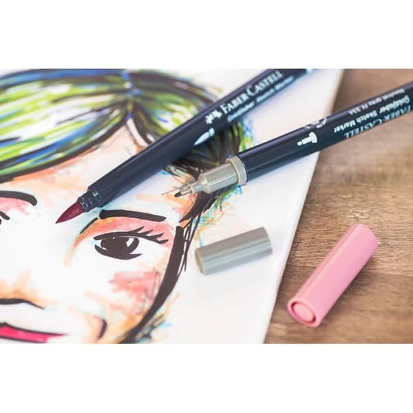 6 färgpennor - Alkoholbaserad - Dubbla spetsar - Manga - Faber Castell - Goldfaber