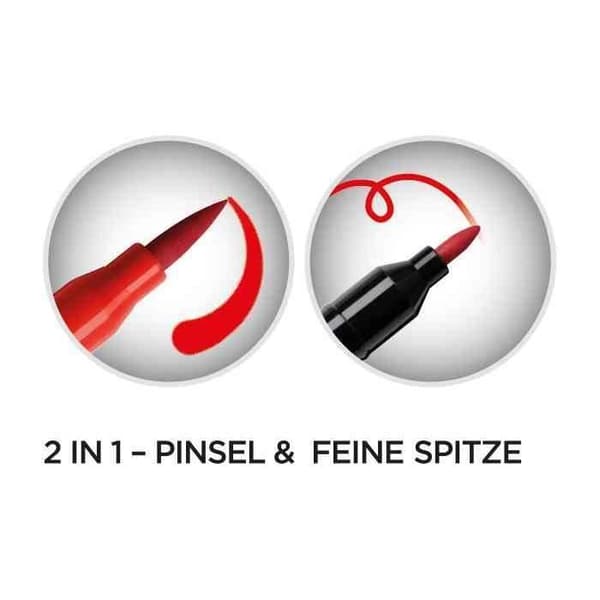 BIC Filt DUAL BRUSH, 2in1, etui med 12, olika färger