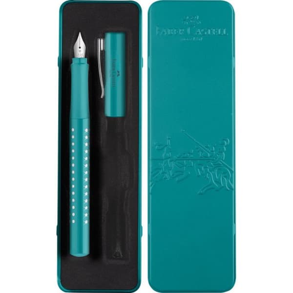 Reservoarpenna - Medium spets - Blå - Påfyllningsbar - Faber-Castell Sparkle
