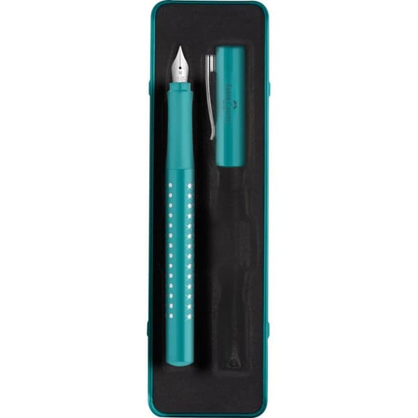 Reservoarpenna - Medium spets - Blå - Påfyllningsbar - Faber-Castell Sparkle