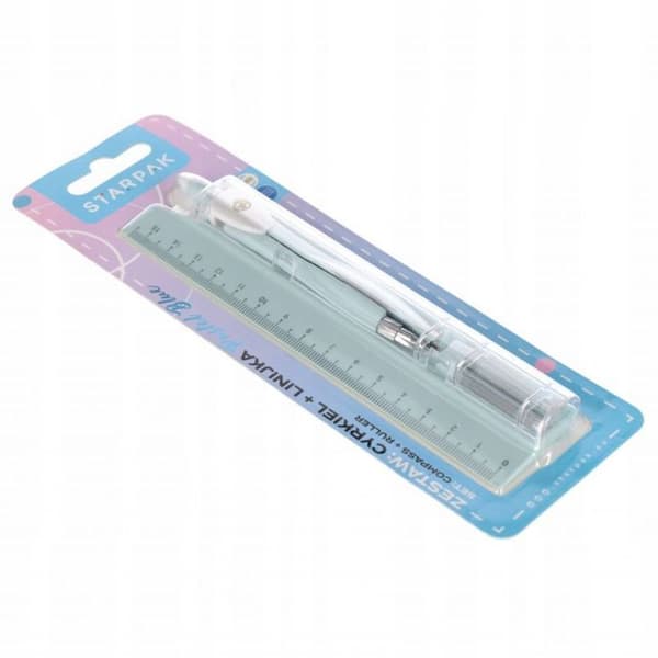 Stylo - pennset - Starpak fyllning CYRKIEL MED LINJAL PASTELL BLÅ STK B/C 12/288