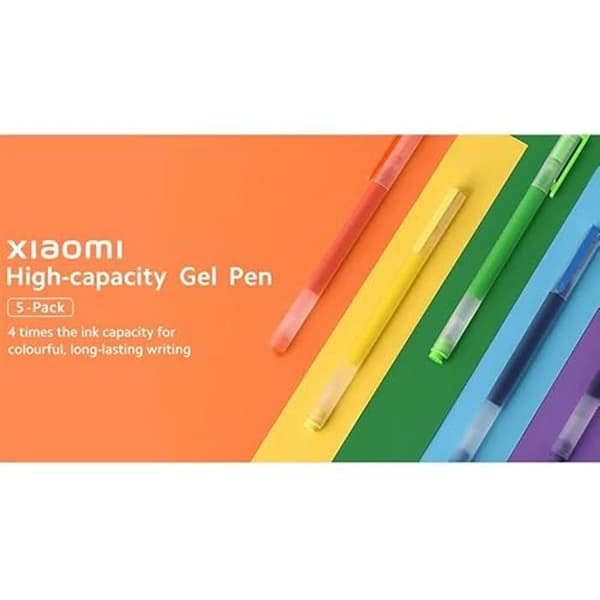 Gelpenna - XIAOMI - Hög kapacitet - Paket med 5 - Vit färg - Blandat bläck