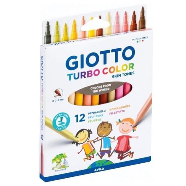 Filtpenna - Giotto - Turbo Color - Hudfärger - 2,8 mm - 12 st