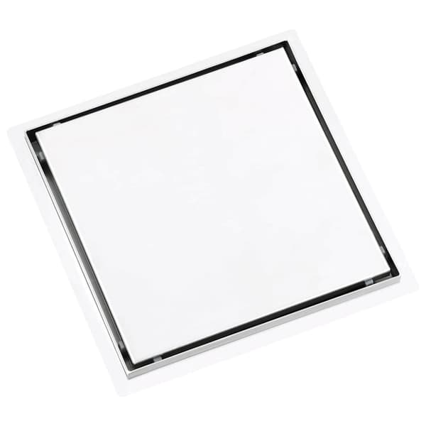 vidaXL Dusjavløp 2-i-1 flatt og sluk for flis 28x28 cm rustfritt stål