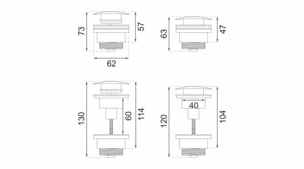 HÅNDVASK CLICKETY-CLICK SIPHON UNIVERSAL UDSALG SORT MAT