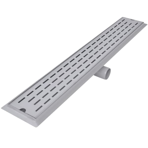 lige bruseafløb 2 stk. linje 830 x 140 mm rustfrit stål