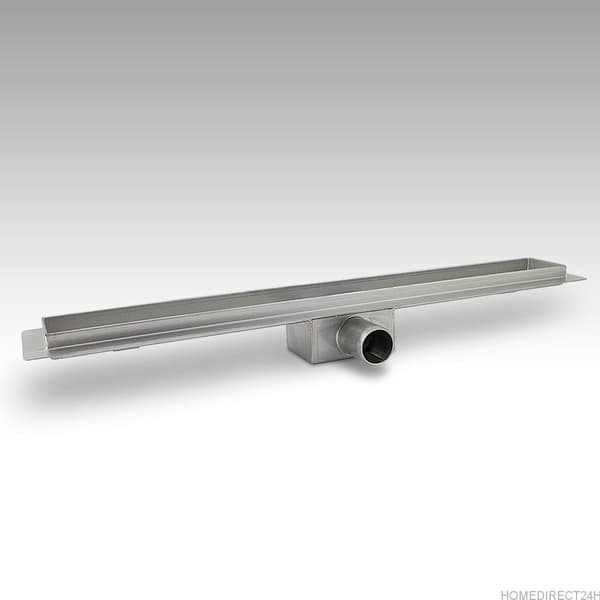Gulvafløb i inox stål 100cm LINE med sifon, brusekar