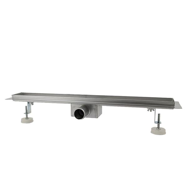 80 cm lineært bruseafløb, rustfrit stål, med Matrix-dæksel