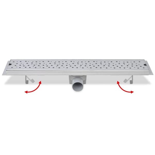 vidaXL lineært bruseafløb 630x140 mm rustfrit stål bobledesign -  Afløb