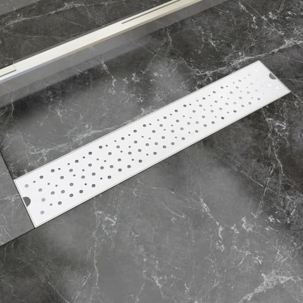 vidaXL lineært bruseafløb 630x140 mm rustfrit stål bobledesign -  Afløb