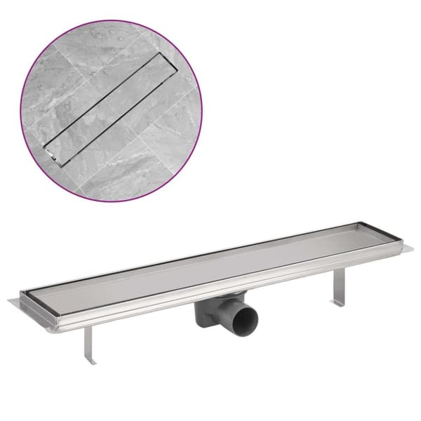 vidaXL Lineært bruseafløb 630x140 mm rustfrit stål -  Afløb
