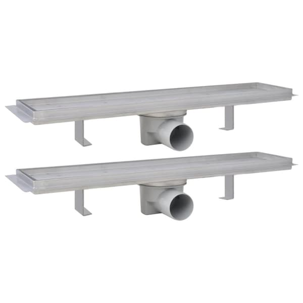 vidaXL lige bruseafløb 2 stk. 530 x 140 mm rustfrit stål -  Afløb