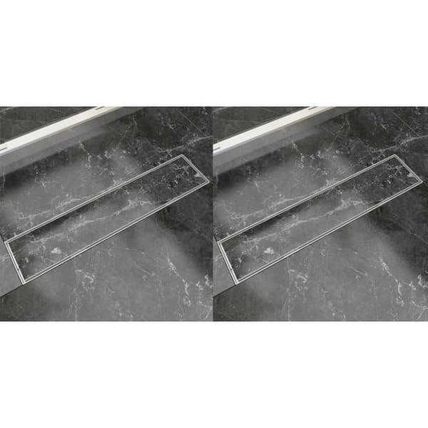 vidaXL lige bruseafløb 2 stk. 530 x 140 mm rustfrit stål -  Afløb