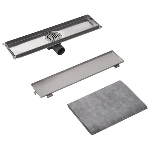 Lineært bruseafløb 530x140 mm rustfrit stål -  - Home & Living