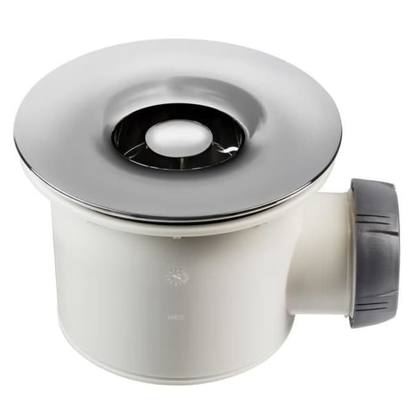 Virvelduschavlopp - WIRQUIN - Ø 90 mm - ABS kromgaller - Utlopp Ø 40 mm