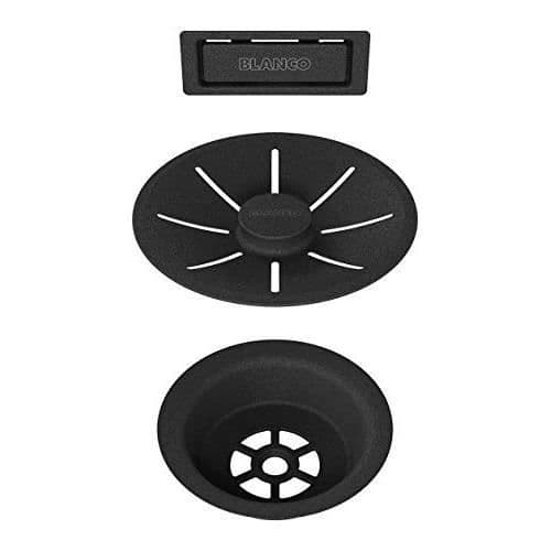 Avlopps- och bräddsats - BLANCO - 239975 - Svart - Plast - Syntet - Med galler - Plast