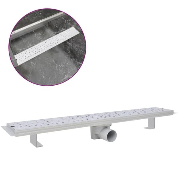 Avlång golvbrunn bubblig 730x140 mm rostfritt stål