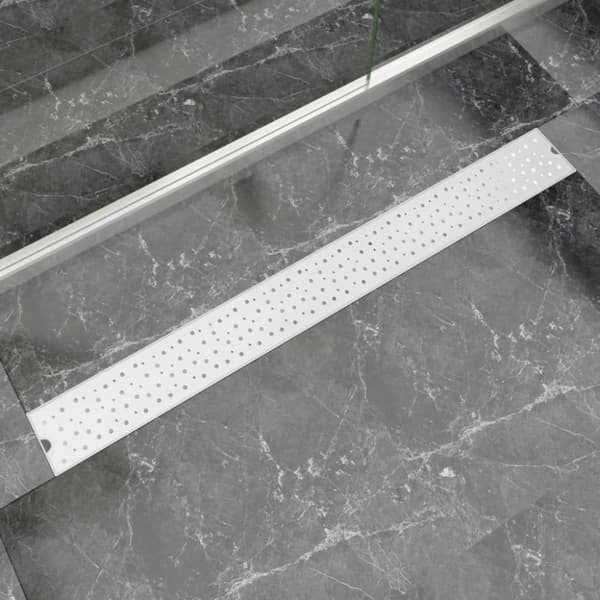 Avlång golvbrunn bubblig 1030x140 mm rostfritt stål