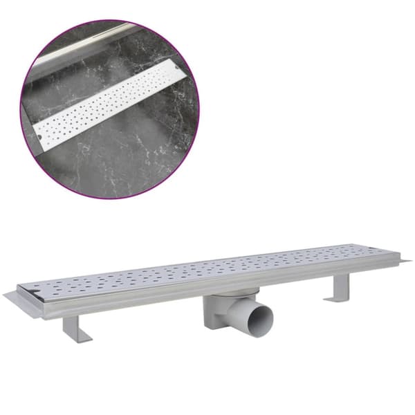 Avlång golvbrunn bubblig 630x140 mm rostfritt stål
