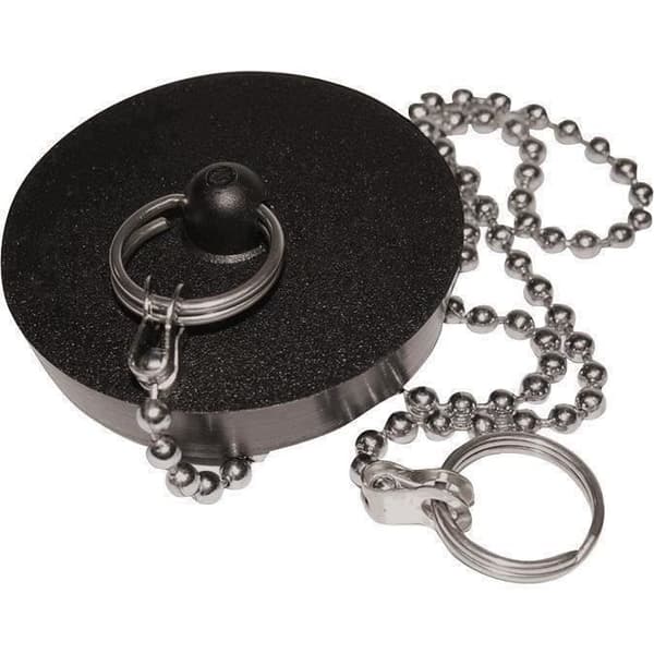 Handfatpropp D: 40mm - svart - BOUTTE - Med dragkedja - Messing - Kedja 30cm