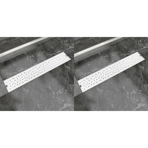 Avlång golvbrunn 2 st bubblor rostfritt stål 630x140 mm
