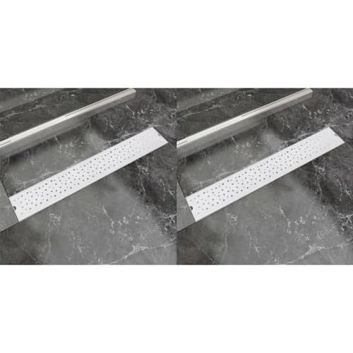 Avlång golvbrunn 2 st bubblor rostfritt stål 730x140 mm