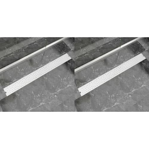 Avlång golvbrunn 2 st bubblor rostfritt stål 1030x140 mm