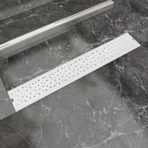Avlång golvbrunn bubblig 730x140 mm rostfritt stål