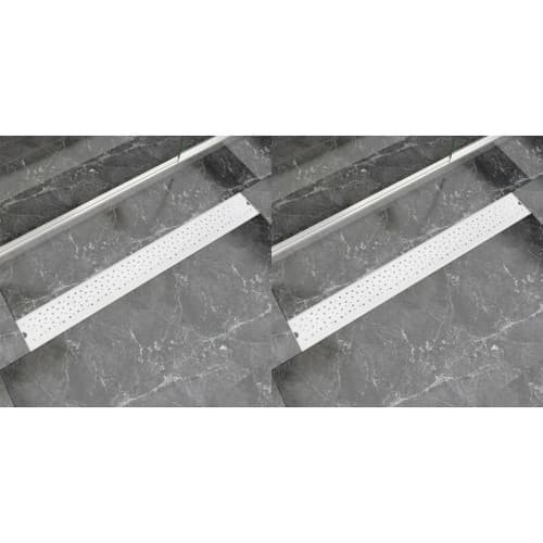 Avlång golvbrunn 2 st bubblor rostfritt stål 930x140 mm