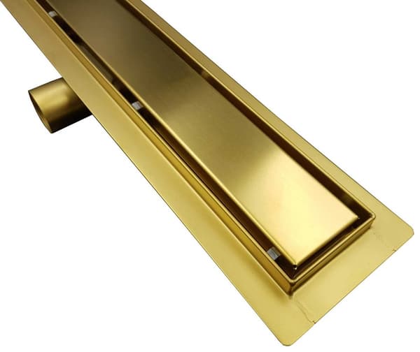 Rustfrit stål lineært gulvbruseafløb, guldfarvet 60 cm