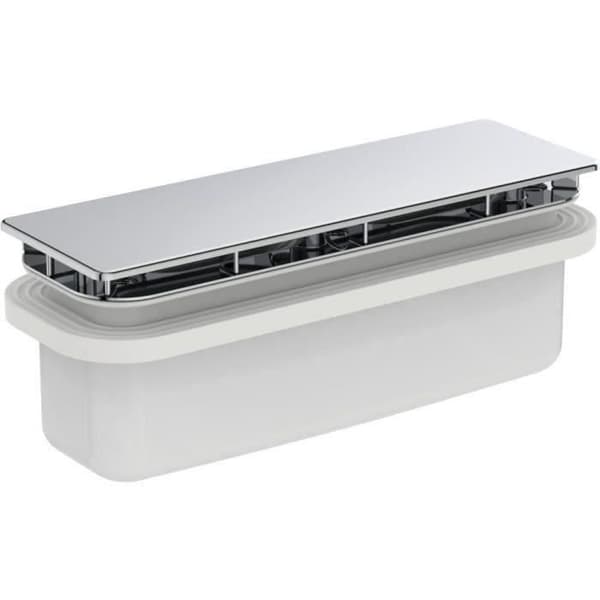Rektangulärt avlopp - Ideal Standard - ULTRAFLAT NYHET - 195x50 mm - Med avloppsskydd i krom