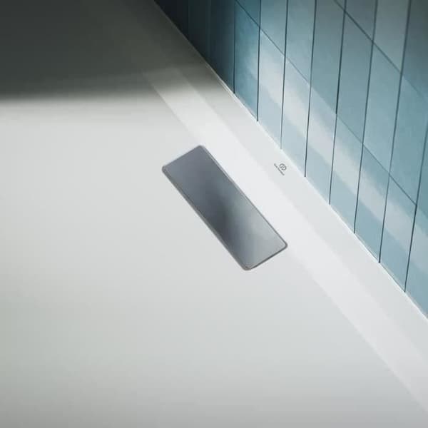 Rektangulärt avlopp - Ideal Standard - ULTRAFLAT NYHET - 195x50 mm - Med avloppsskydd i krom