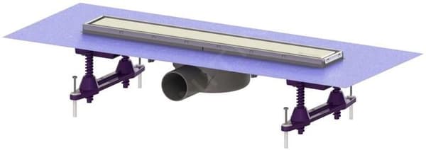 Kessel Linearis Compact Duschränna 65 cm, med galler, rostfritt stål 45600.62M