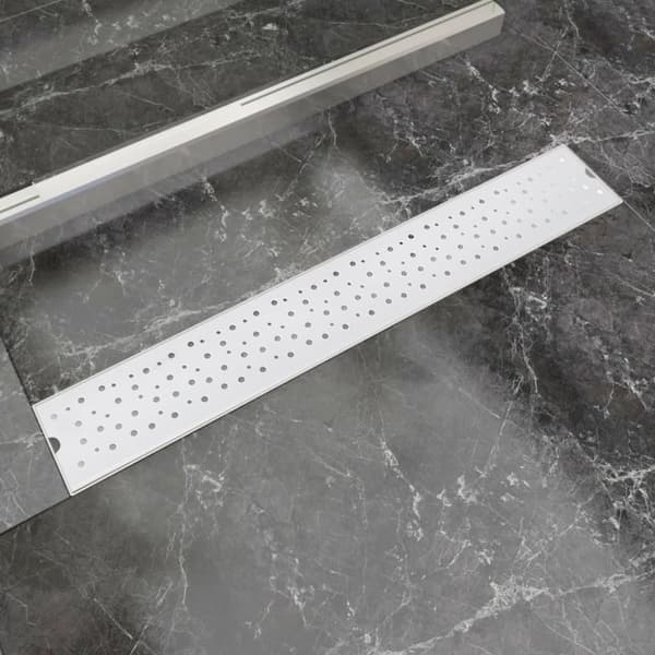 Avlång golvbrunn bubblig 730x140 mm rostfritt stål