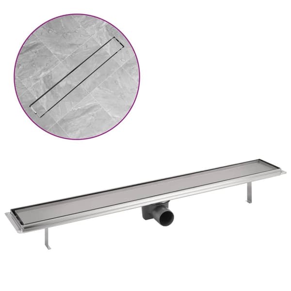Avlång golvbrunn 830 x 140 mm rostfritt stål