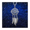 Miniatyrbild 3 av 4: Blue chime dream catcher blomma graviditet bola * Halsbandslängd: 114 cm * Hängsmaterial: Koppar, silverpläterad *