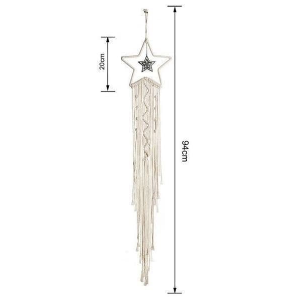 Drömfångare - Makramé - Stjärna - LED-ljusslinga - 94 cm - Inomhus