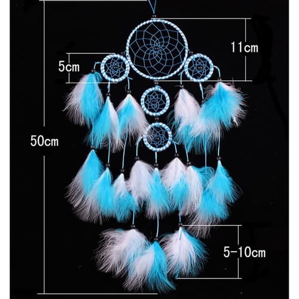 Jolie Dream Catcher - Hängande prydnad Drömfångare - Blå och Vit - Barnrum - 19,69 tum
