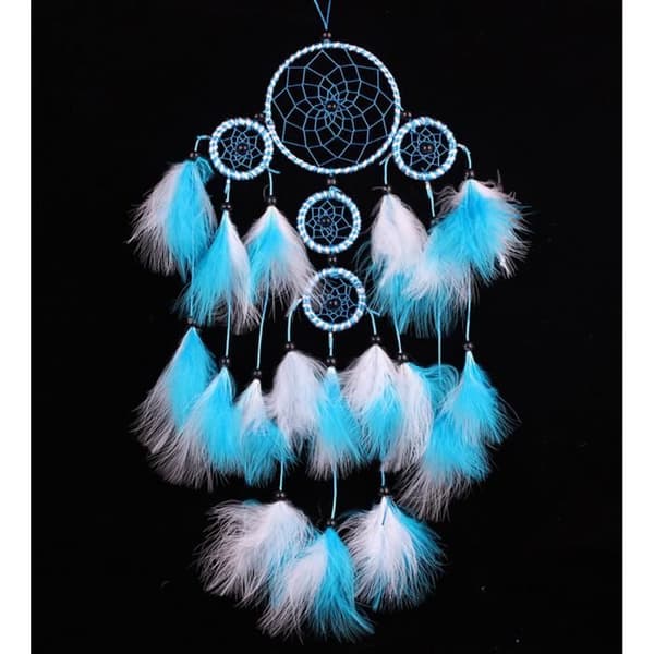 Jolie Dream Catcher - Hängande prydnad Drömfångare - Blå och Vit - Barnrum - 19,69 tum