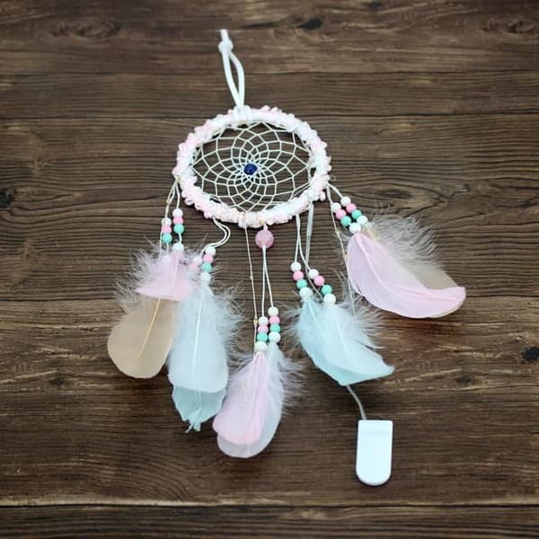 Beltlife® Handgjord Dream Catcher Feather Night Light Heminredning-483