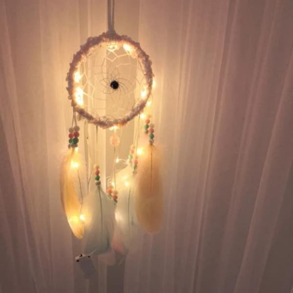 Beltlife® Handgjord Dream Catcher Feather Night Light Heminredning-483